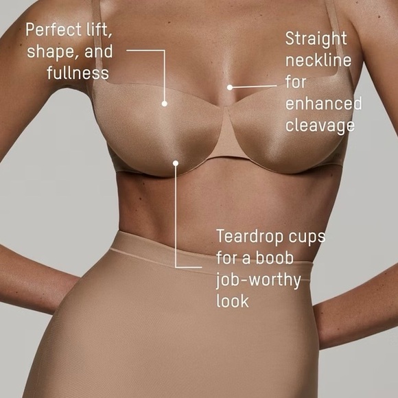 Skims Ultimate Push-Up Underwire Balconette Bra In Clay NWT - Picture 3 of 5